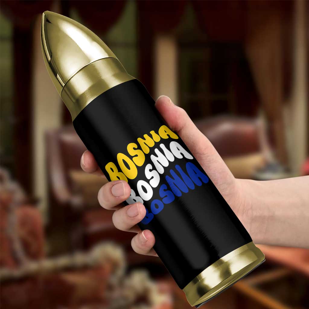 Groovy Retro Bosnia Bullet Tumbler Proud Bosnian Balkan Heritage Gift