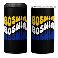 Groovy Retro Bosnia 4 in 1 Can Cooler Tumbler Proud Bosnian Balkan Heritage Gift