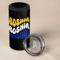 Groovy Retro Bosnia 4 in 1 Can Cooler Tumbler Proud Bosnian Balkan Heritage Gift