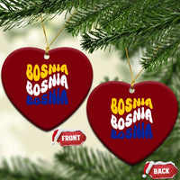 Groovy Retro Bosnia Ceramic Ornament Proud Bosnian Balkan Heritage Gift