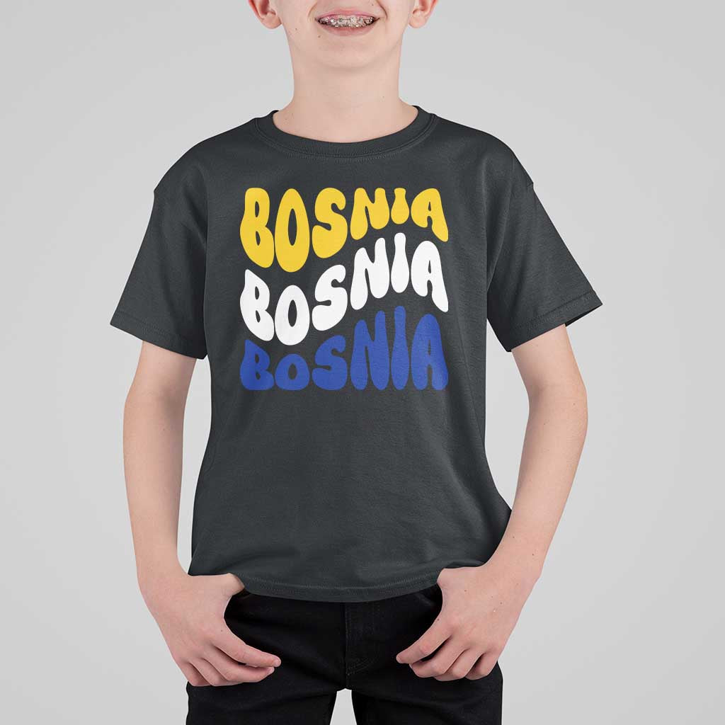 Groovy Retro Bosnia T Shirt For Kid Proud Bosnian Balkan Heritage Gift