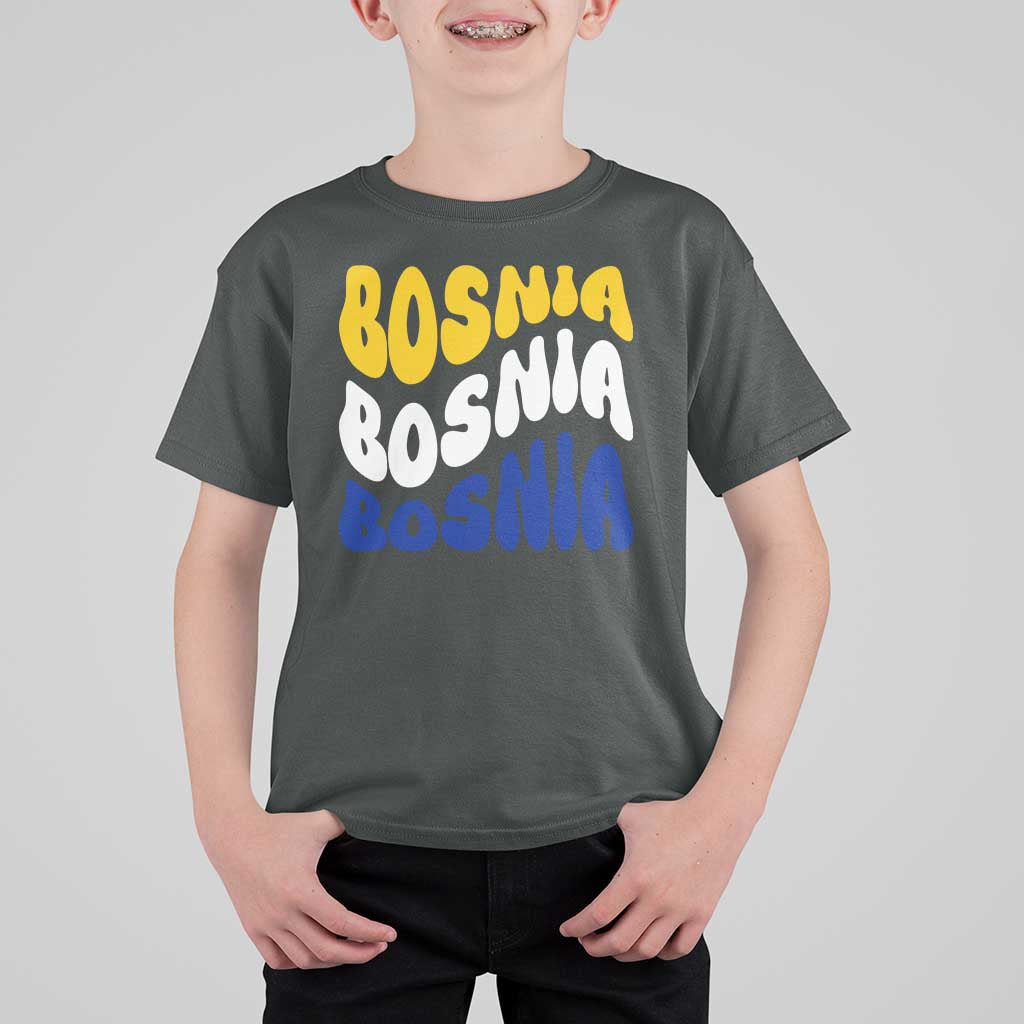 Groovy Retro Bosnia T Shirt For Kid Proud Bosnian Balkan Heritage Gift