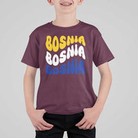 Groovy Retro Bosnia T Shirt For Kid Proud Bosnian Balkan Heritage Gift