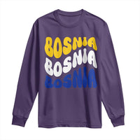 Groovy Retro Bosnia Long Sleeve Shirt Proud Bosnian Balkan Heritage Gift