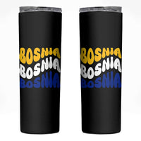 Groovy Retro Bosnia Skinny Tumbler Proud Bosnian Balkan Heritage Gift