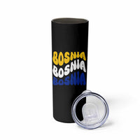 Groovy Retro Bosnia Skinny Tumbler Proud Bosnian Balkan Heritage Gift