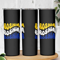 Groovy Retro Bosnia Skinny Tumbler Proud Bosnian Balkan Heritage Gift