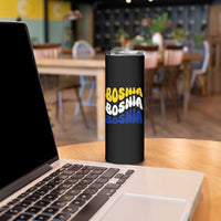 Groovy Retro Bosnia Skinny Tumbler Proud Bosnian Balkan Heritage Gift