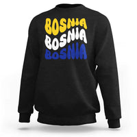 Groovy Retro Bosnia Sweatshirt Proud Bosnian Balkan Heritage Gift