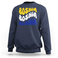 Groovy Retro Bosnia Sweatshirt Proud Bosnian Balkan Heritage Gift