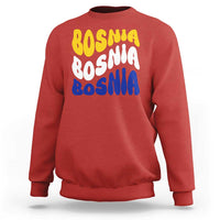 Groovy Retro Bosnia Sweatshirt Proud Bosnian Balkan Heritage Gift
