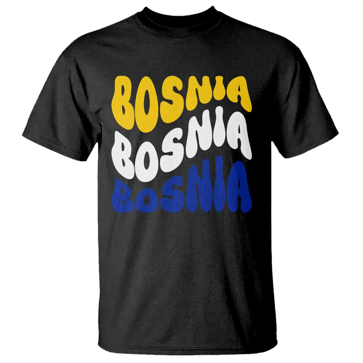 Groovy Retro Bosnia T Shirt Proud Bosnian Balkan Heritage Gift