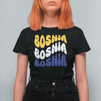 Groovy Retro Bosnia T Shirt For Women Proud Bosnian Balkan Heritage Gift