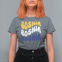 Groovy Retro Bosnia T Shirt For Women Proud Bosnian Balkan Heritage Gift