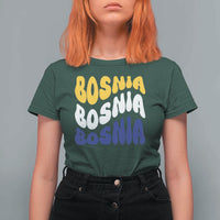 Groovy Retro Bosnia T Shirt For Women Proud Bosnian Balkan Heritage Gift