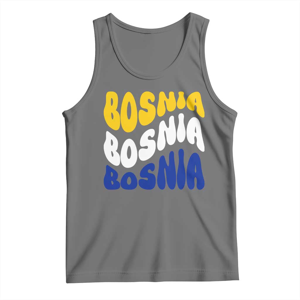 Groovy Retro Bosnia Tank Top Proud Bosnian Balkan Heritage Gift