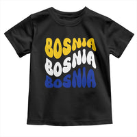 Groovy Retro Bosnia Toddler T Shirt Proud Bosnian Balkan Heritage Gift