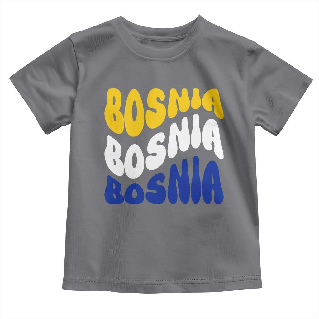 Groovy Retro Bosnia Toddler T Shirt Proud Bosnian Balkan Heritage Gift