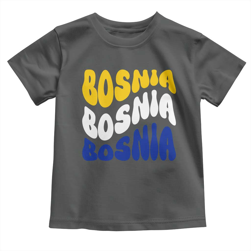 Groovy Retro Bosnia Toddler T Shirt Proud Bosnian Balkan Heritage Gift