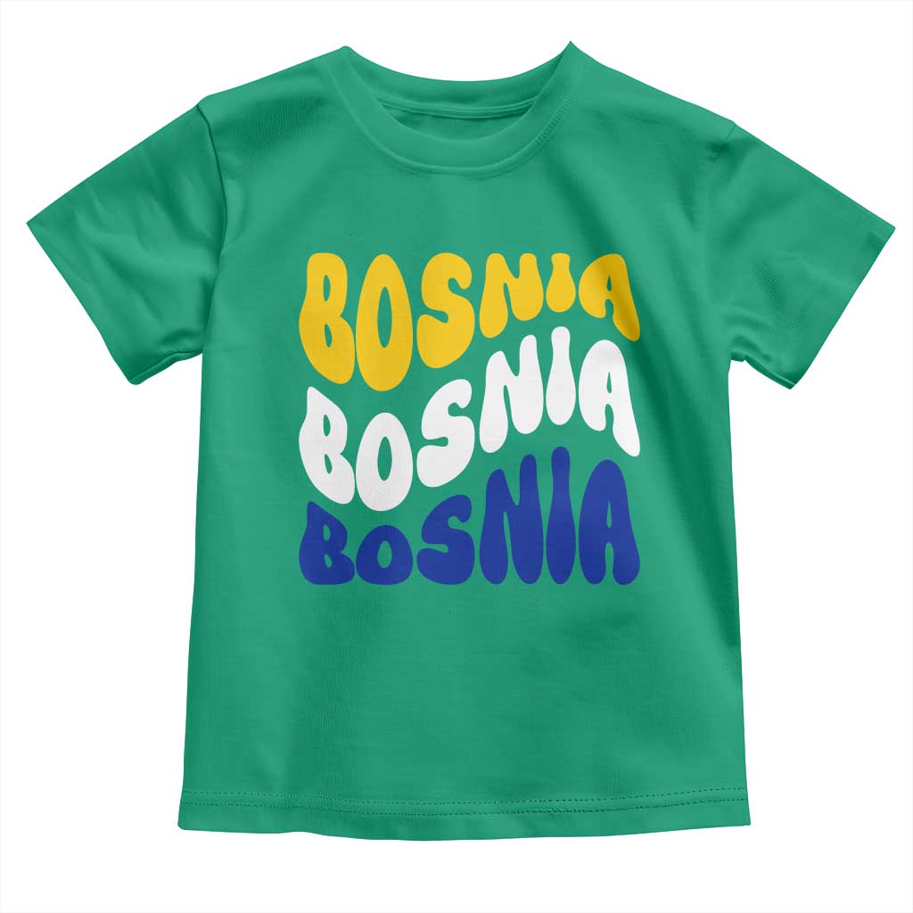 Groovy Retro Bosnia Toddler T Shirt Proud Bosnian Balkan Heritage Gift