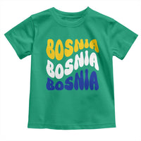 Groovy Retro Bosnia Toddler T Shirt Proud Bosnian Balkan Heritage Gift