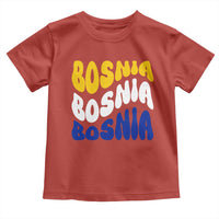 Groovy Retro Bosnia Toddler T Shirt Proud Bosnian Balkan Heritage Gift