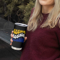 Groovy Retro Bosnia Tumbler Cup Proud Bosnian Balkan Heritage Gift