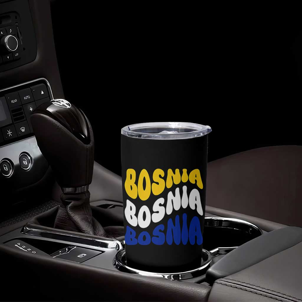 Groovy Retro Bosnia Tumbler Cup Proud Bosnian Balkan Heritage Gift