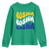 Groovy Retro Bosnia Youth Sweatshirt Proud Bosnian Balkan Heritage Gift