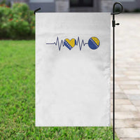 Bosnian Fudbal Heartbeat Garden Flag Bosnia And Herzegovina Soccer Fan Gift