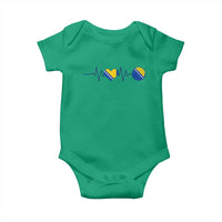 Bosnian Fudbal Heartbeat Baby Onesie Bosnia And Herzegovina Soccer Fan Gift
