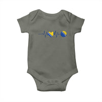 Bosnian Fudbal Heartbeat Baby Onesie Bosnia And Herzegovina Soccer Fan Gift