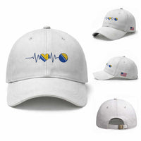 Bosnian Fudbal Heartbeat Baseball Cap Bosnia And Herzegovina Soccer Fan Gift
