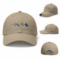 Bosnian Fudbal Heartbeat Baseball Cap Bosnia And Herzegovina Soccer Fan Gift