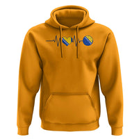 Bosnian Fudbal Heartbeat Hoodie Bosnia And Herzegovina Soccer Fan Gift