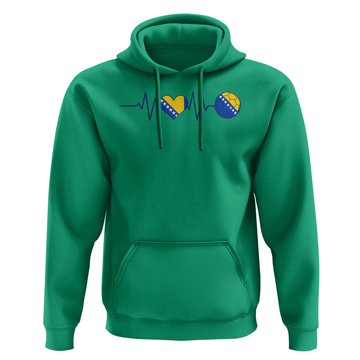 Bosnian Fudbal Heartbeat Hoodie Bosnia And Herzegovina Soccer Fan Gift