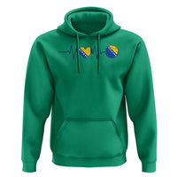 Bosnian Fudbal Heartbeat Hoodie Bosnia And Herzegovina Soccer Fan Gift