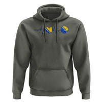 Bosnian Fudbal Heartbeat Hoodie Bosnia And Herzegovina Soccer Fan Gift