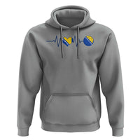Bosnian Fudbal Heartbeat Hoodie Bosnia And Herzegovina Soccer Fan Gift