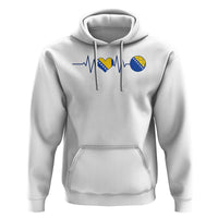 Bosnian Fudbal Heartbeat Hoodie Bosnia And Herzegovina Soccer Fan Gift