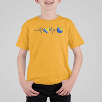 Bosnian Fudbal Heartbeat T Shirt For Kid Bosnia And Herzegovina Soccer Fan Gift