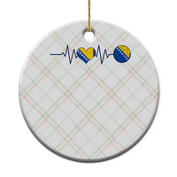Bosnian Fudbal Heartbeat Ceramic Ornament Bosnia And Herzegovina Soccer Fan Gift