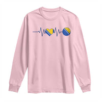 Bosnian Fudbal Heartbeat Long Sleeve Shirt Bosnia And Herzegovina Soccer Fan Gift