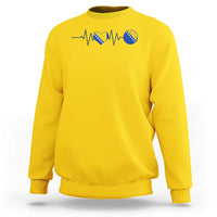 Bosnian Fudbal Heartbeat Sweatshirt Bosnia And Herzegovina Soccer Fan Gift