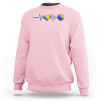 Bosnian Fudbal Heartbeat Sweatshirt Bosnia And Herzegovina Soccer Fan Gift