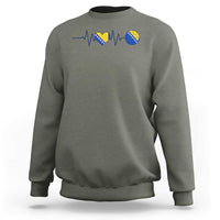 Bosnian Fudbal Heartbeat Sweatshirt Bosnia And Herzegovina Soccer Fan Gift