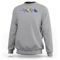Bosnian Fudbal Heartbeat Sweatshirt Bosnia And Herzegovina Soccer Fan Gift