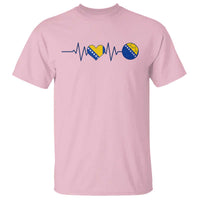 Bosnian Fudbal Heartbeat T Shirt Bosnia And Herzegovina Soccer Fan Gift
