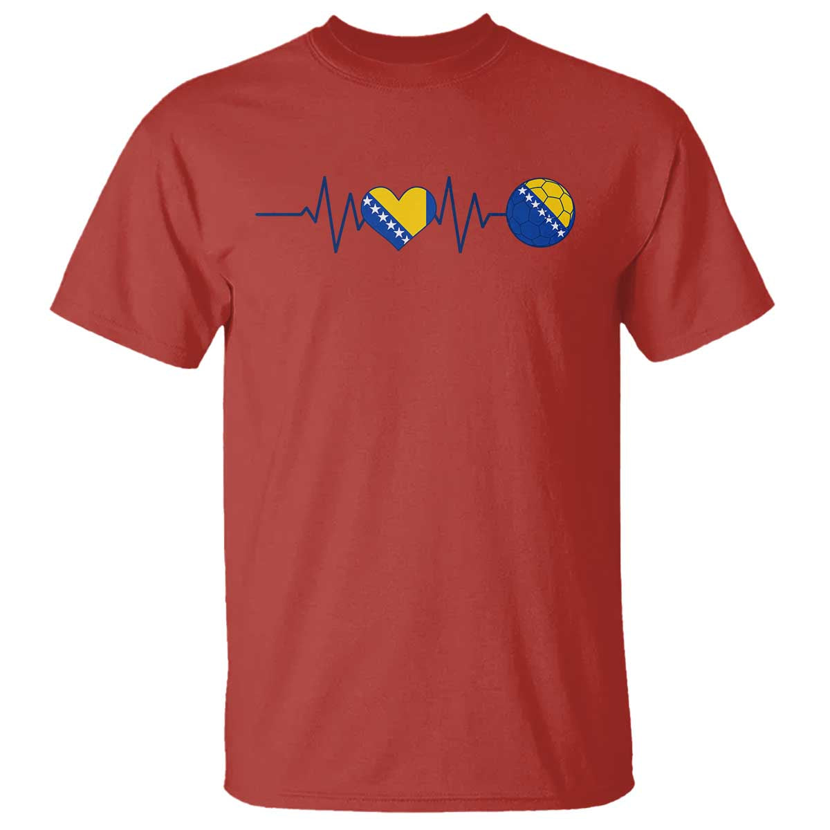 Bosnian Fudbal Heartbeat T Shirt Bosnia And Herzegovina Soccer Fan Gift