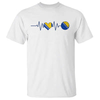 Bosnian Fudbal Heartbeat T Shirt Bosnia And Herzegovina Soccer Fan Gift